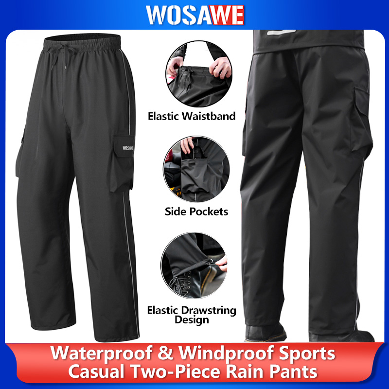 Fishing Pants Waterproof - WOSAWE Motorcycle Rain Pants Rainstorm Prevention