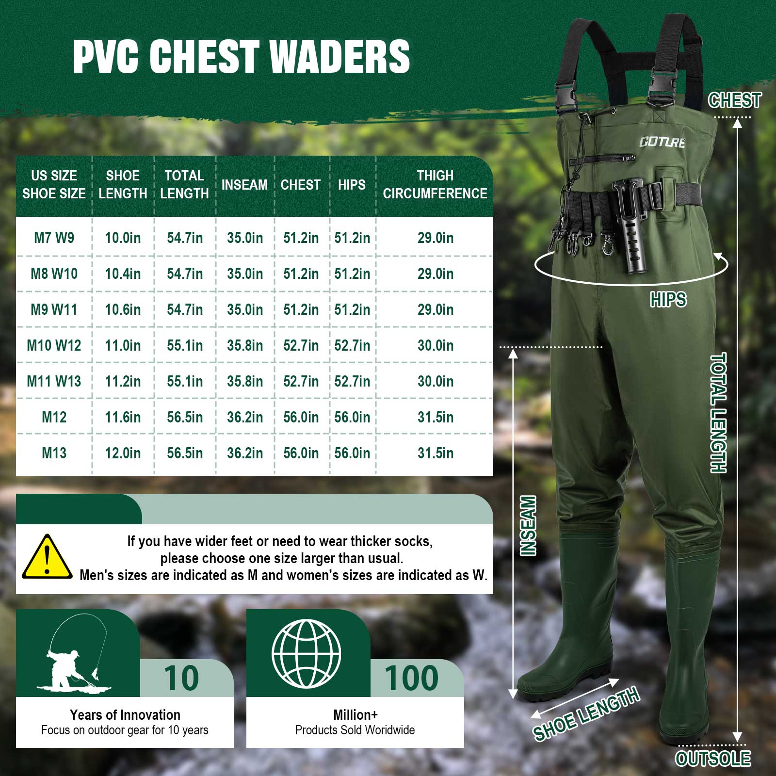 Goture Waterproof Fly Fishing  - Fishing Waders reseña y precio