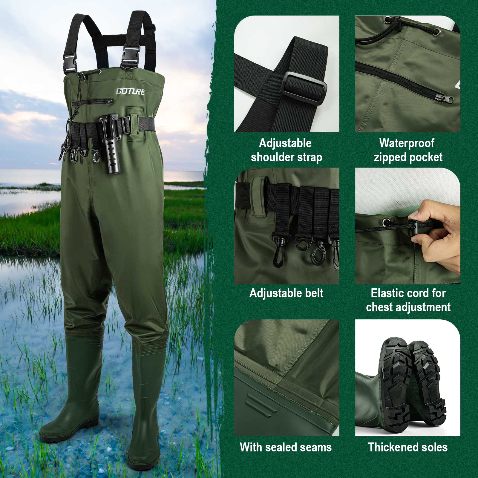 Goture Waterproof Fly Fishing  - Fishing Waders reseña y precio