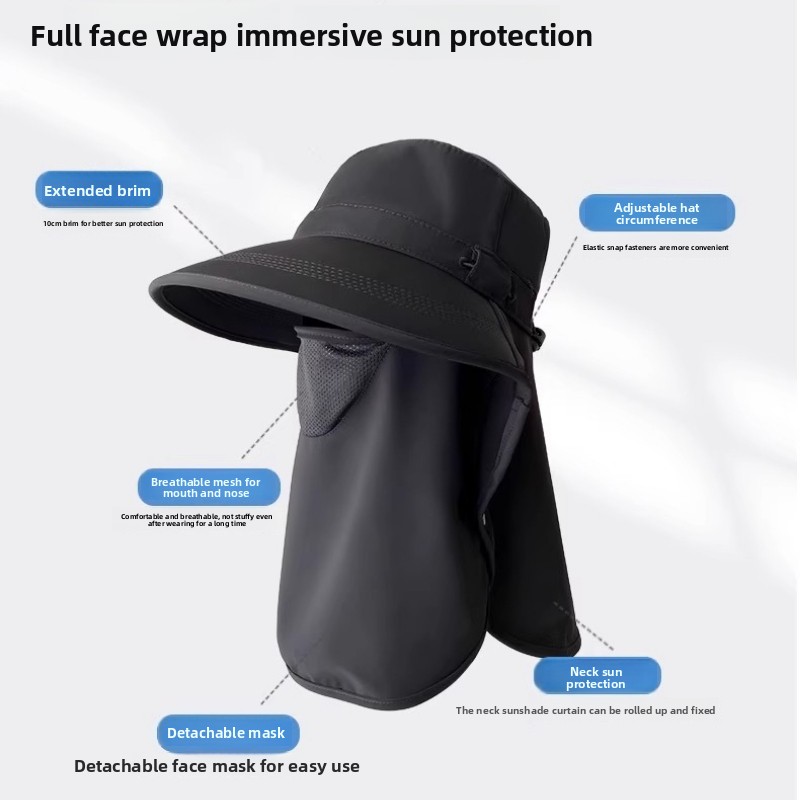 Summer Sun Hats with Face Mask - Fishing Mask Sun Protection reseña y precio