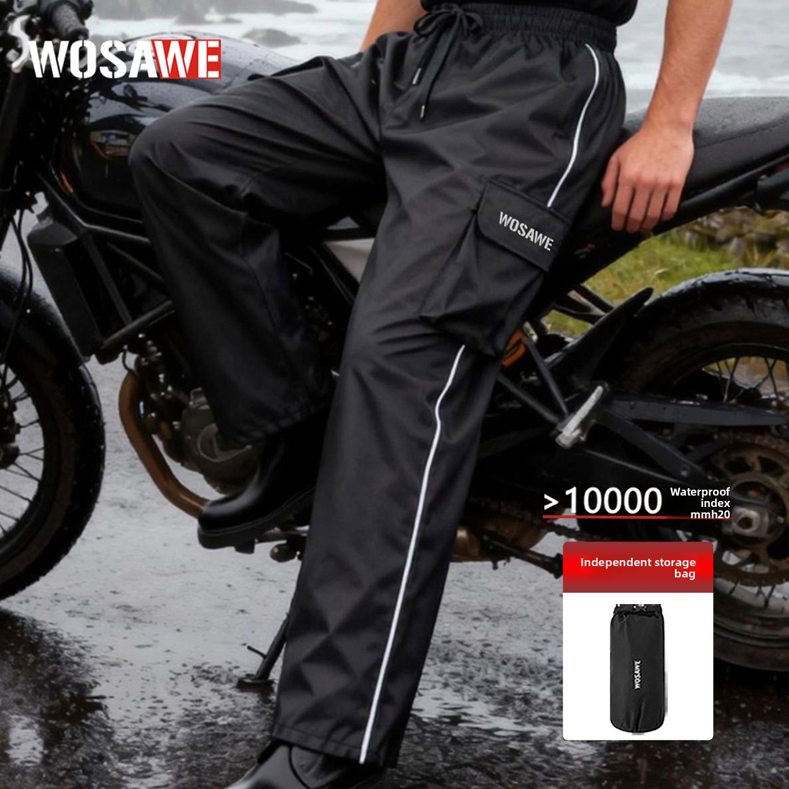 WOSAWE Motorcycle Rain Pants R - Fishing Pants Waterproof reseña y precio