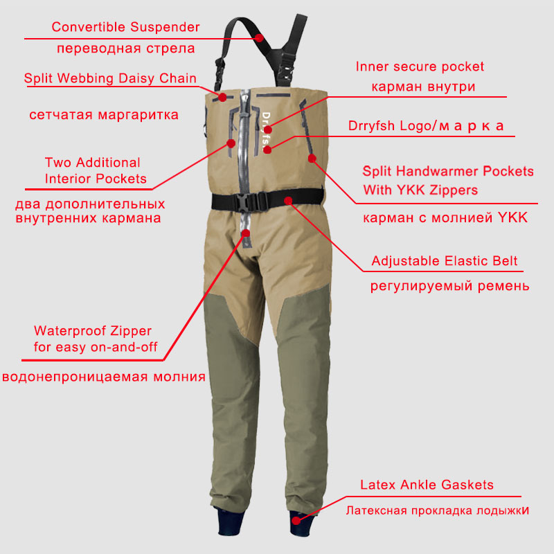 Zippered Waterproof Wader With - Fishing Waders reseña y precio