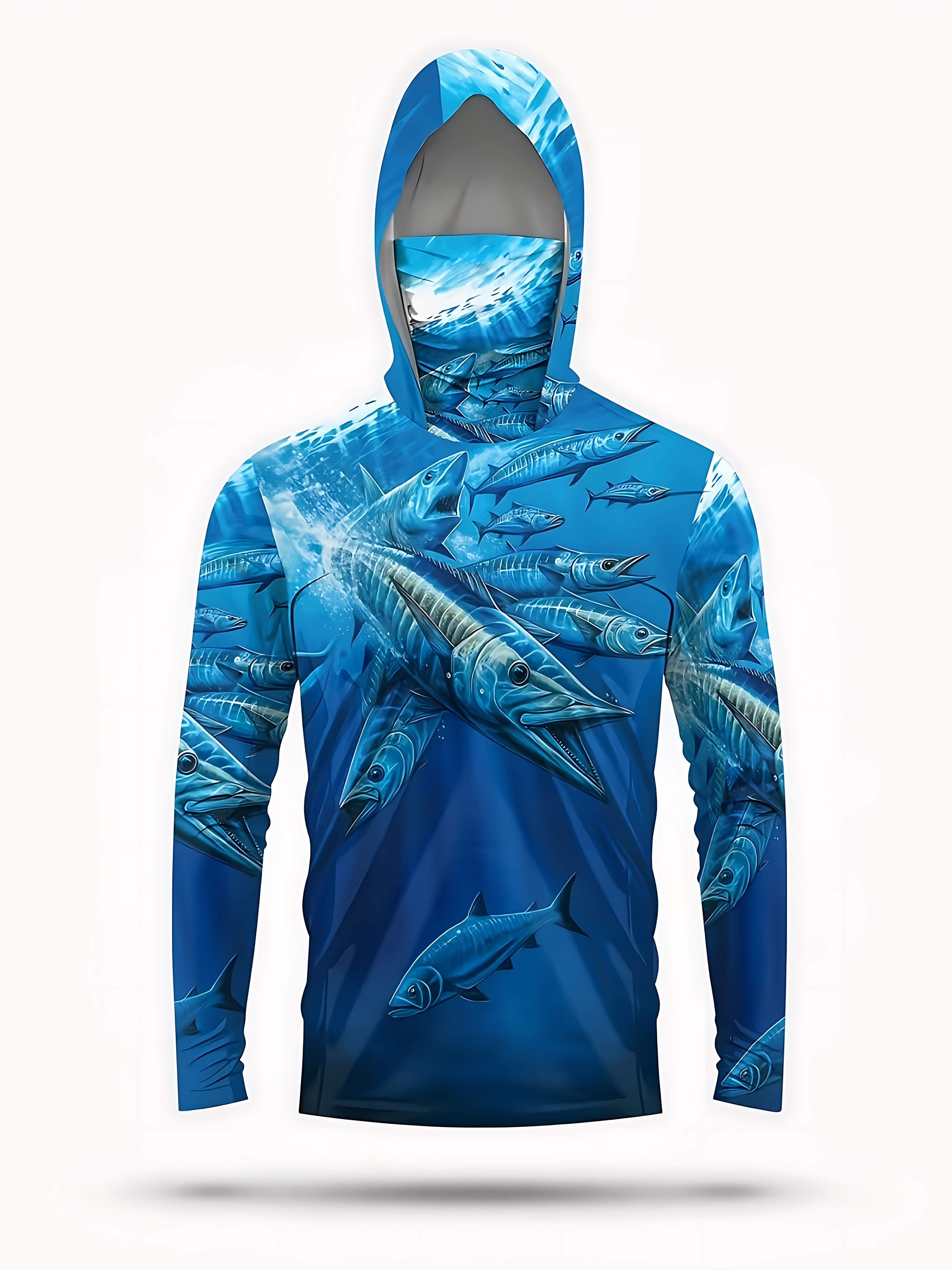 Fishing Shirt Hooded Men Fishi - Fishing Mask Sun Protection reseña y precio