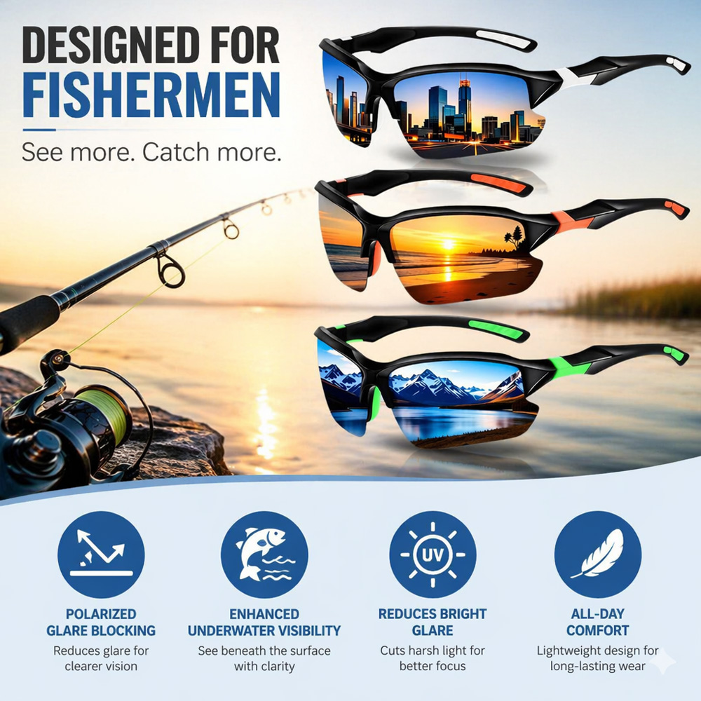 VIKINGAR Polarized Fishing Sun - Fishing Sunglasses Polarized reseña y precio