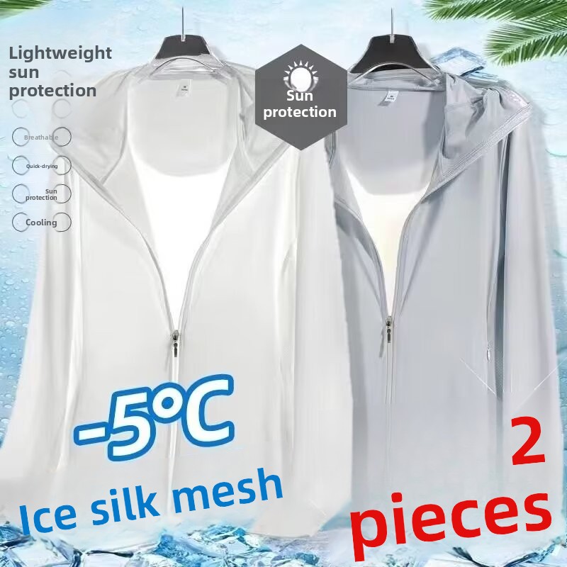 Ice Silk Men's Summer Thin Air - Fishing Shirt Uv Protection reseña y precio