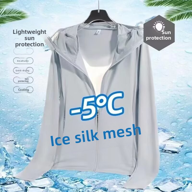 Ice Silk Men's Summer Thin Air - Fishing Shirt Uv Protection reseña y precio