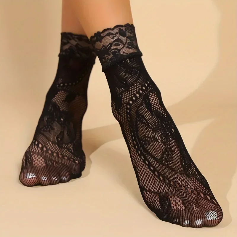 5 Pairs Floral Lace Socks Thin - Fishing Socks reseña y precio