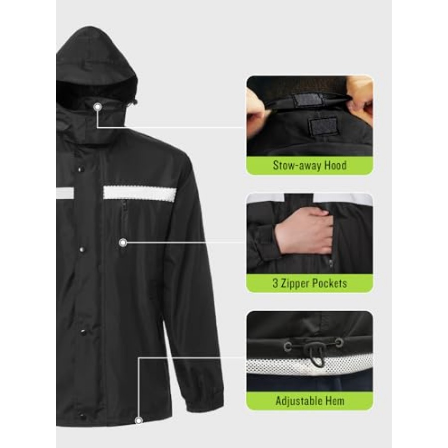 Men's Rain Suit High Visibilit - Fishing Rain Suit reseña y precio