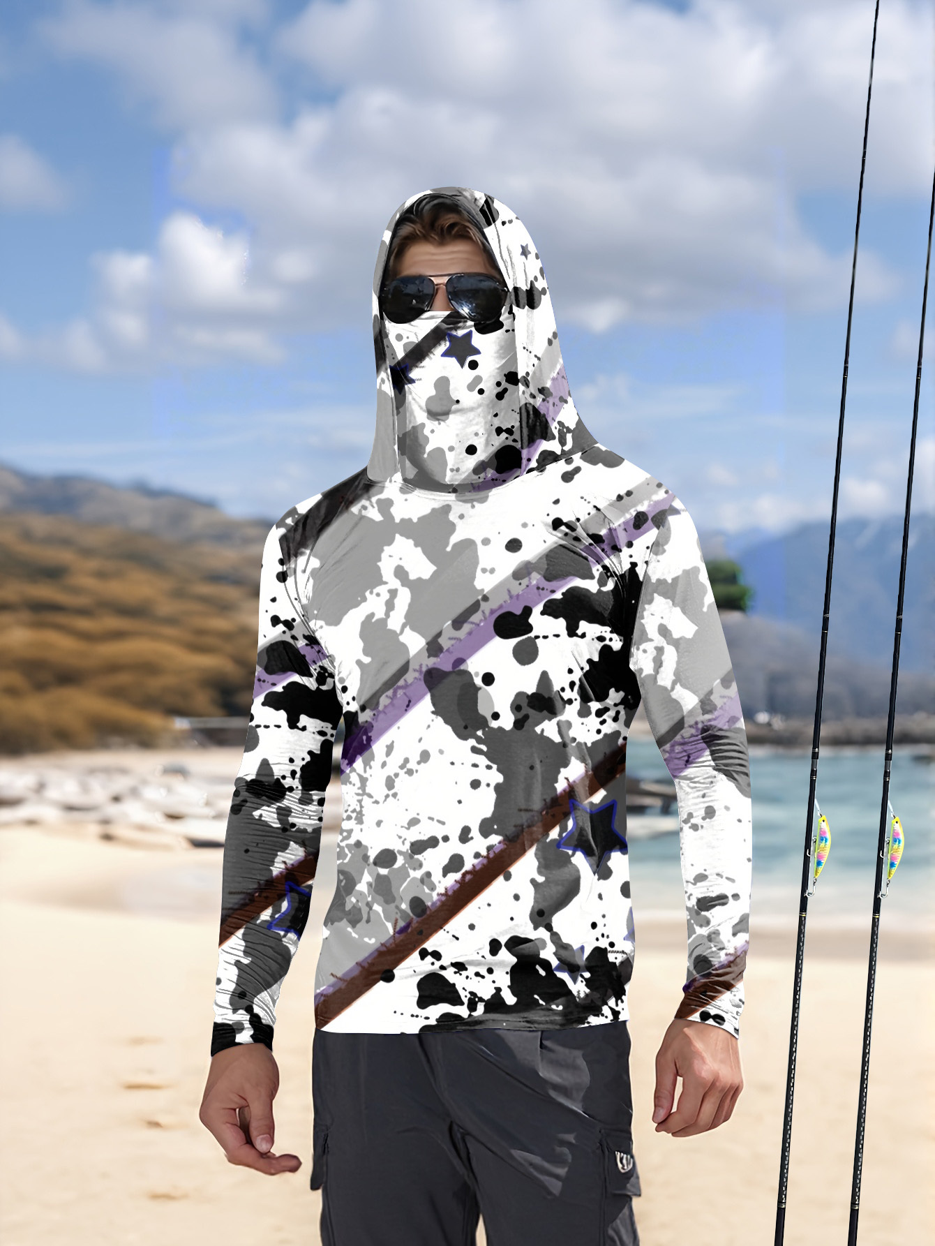 Men Hood Fishing Shirt long sl - Fishing Hoodie reseña y precio