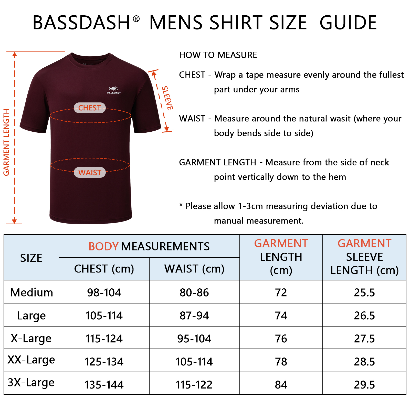 BASSDASH Men’s UPF 50+ Short S - Fishing Shirt Uv Protection reseña y precio